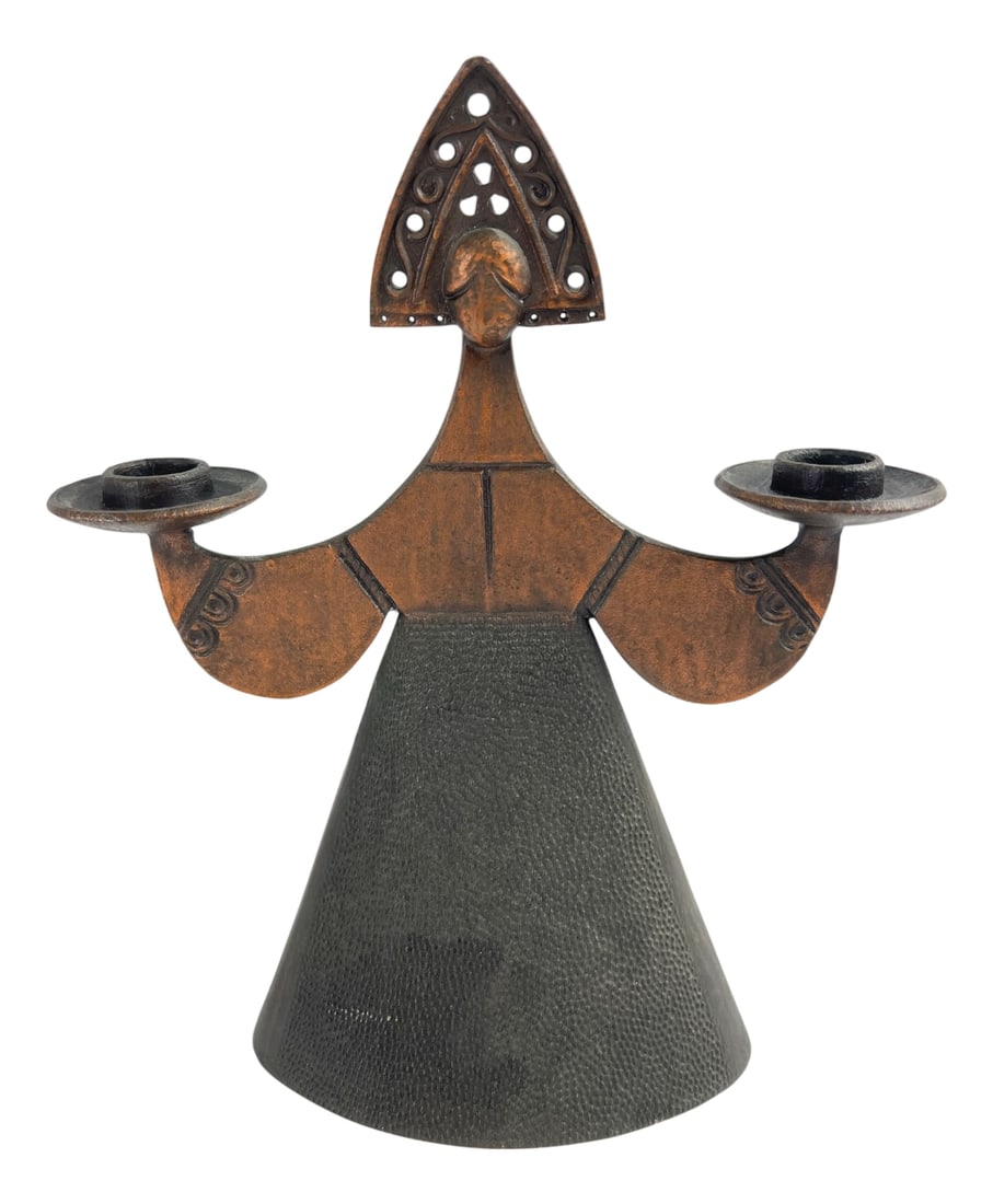 MCM Brutalist Cast Iron Figural Candelabra (1 of 6)
