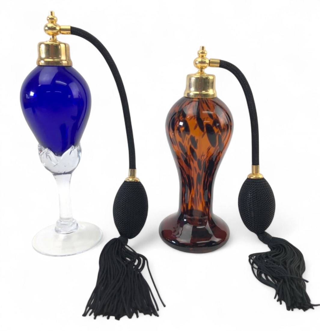 Pair of Glass Perfume Atomizers, 7" and 8" H (1 of 7)
