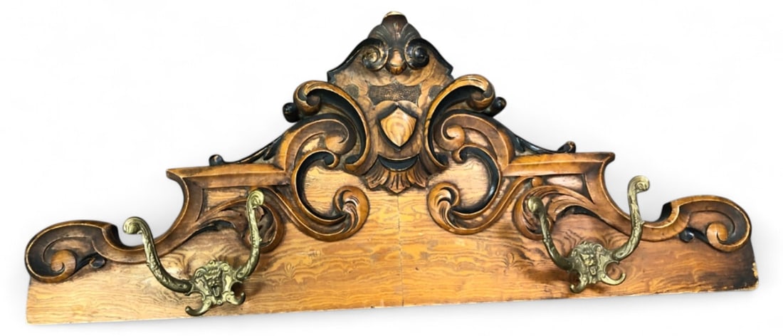 Victorian Style Carved Wood Coat Rack (1 of 6)