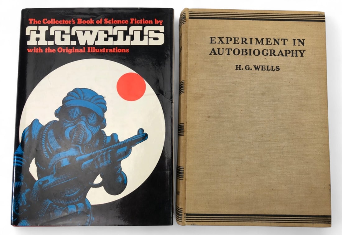 1934 H.G. Wells Hardcover Books, Set of 2 (1 of 8)