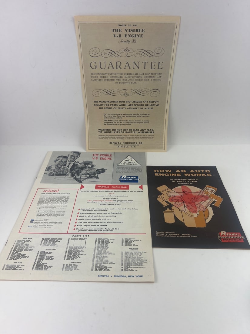 Renwal Visible V8 Engine Model Kit No. 802 - 4