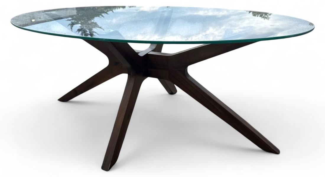 MCM Adrian Pearsall Style Glass Top Coffee Table (1 of 8)
