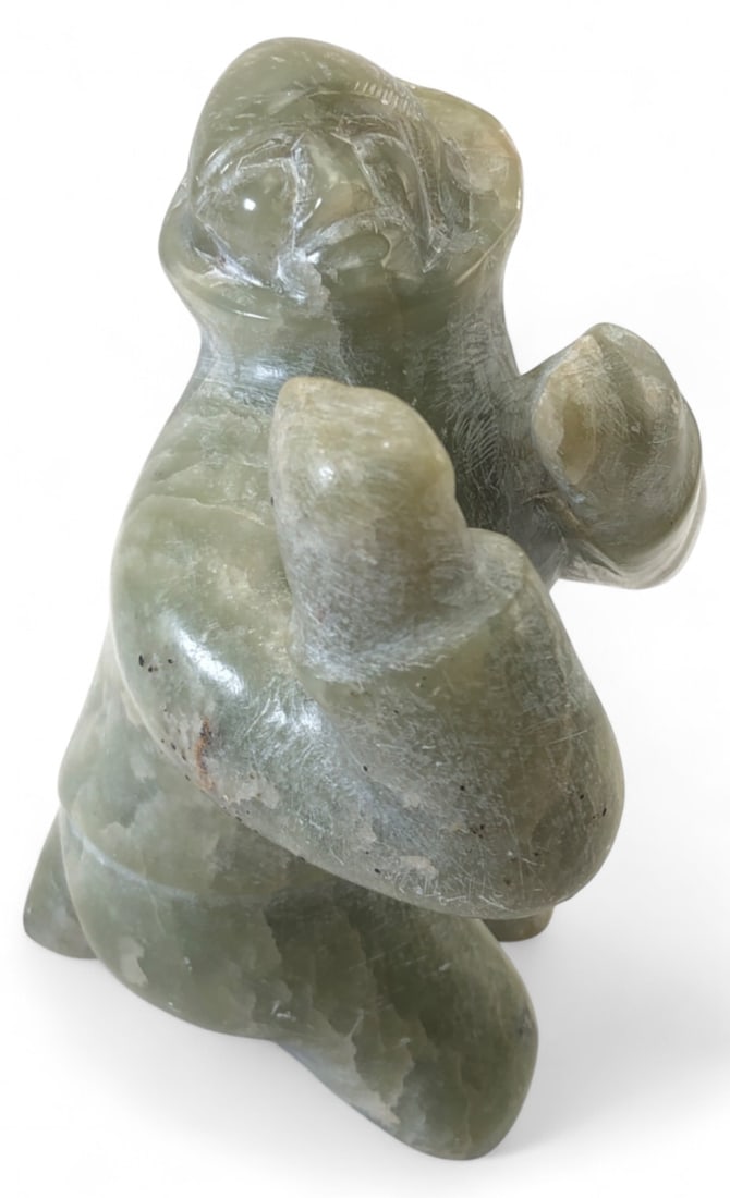 VTG Inuit Carved Stone Hunter Sculpture 8" H (1 of 8)