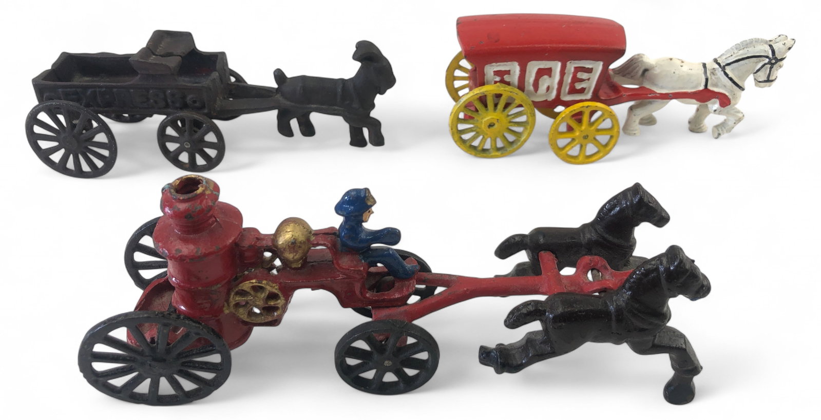 VTG Cast Iron Goat Express & Horse Drawn Toys (1 of 8)