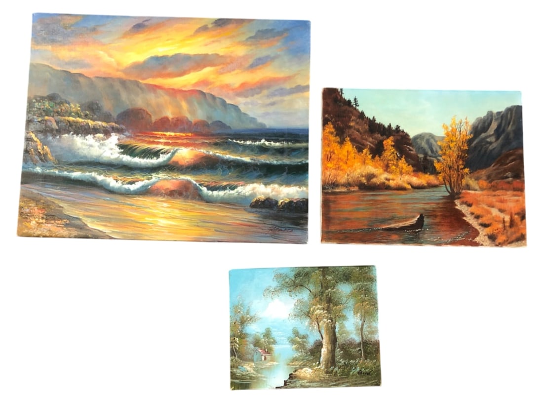 Group of Three Landscape Paintings (1 of 6)