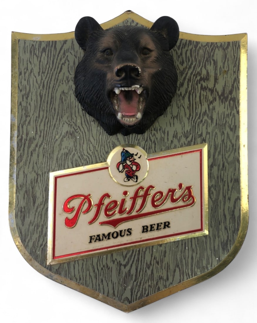 Pfeiffer's Beer Black Bear Advertising Plaque (1 of 5)