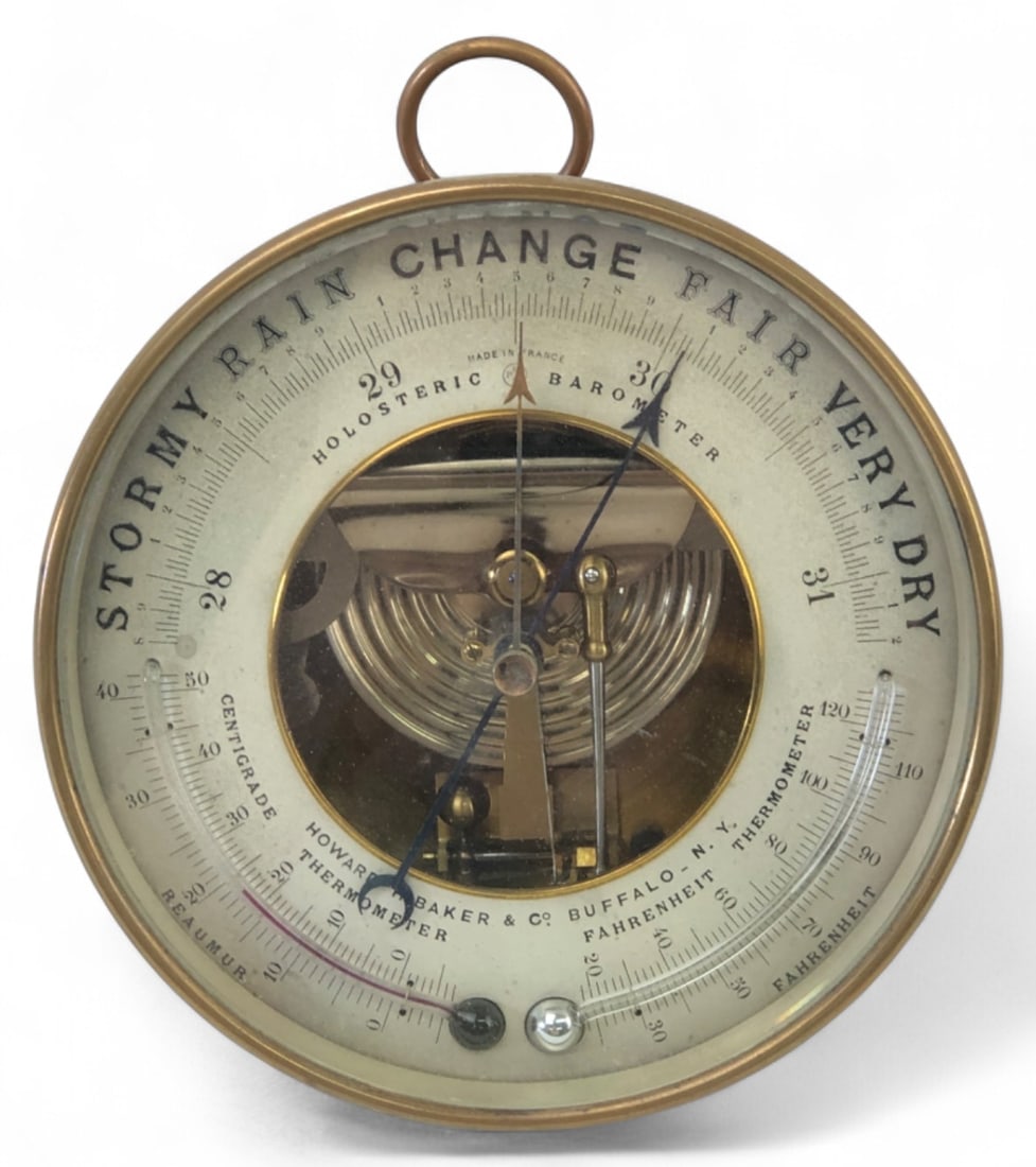 PHBN French Brass Holosteric Barometer (1 of 7)