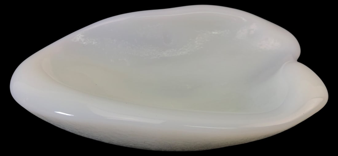 MCM Blenko White Milk Glass Freeform Amoeba Dish (1 of 5)