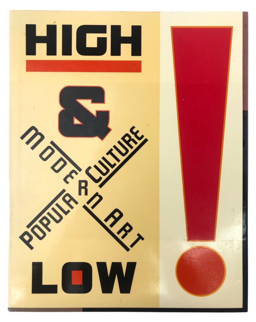 MoMA High & Low Modern Art 1990 1st Ed Book: 1990 first edition hardcover book with dust jacket, "High & Low: Modern Art and Popular Culture" by Kirk Varnedoe and Adam Gopnik. Published by The Museum of Modern Art (MoMA), New York, for the 1990 