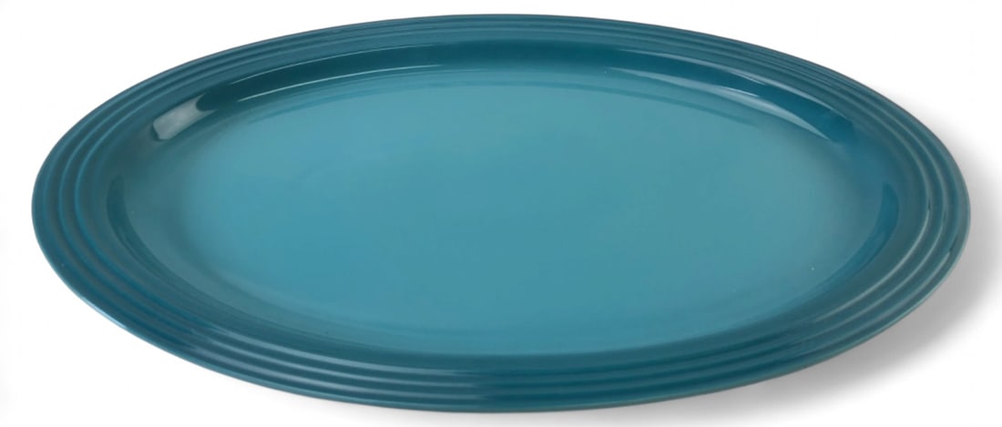 Le Creuset Caribbean Blue Stoneware Platter 18x13 (1 of 6)