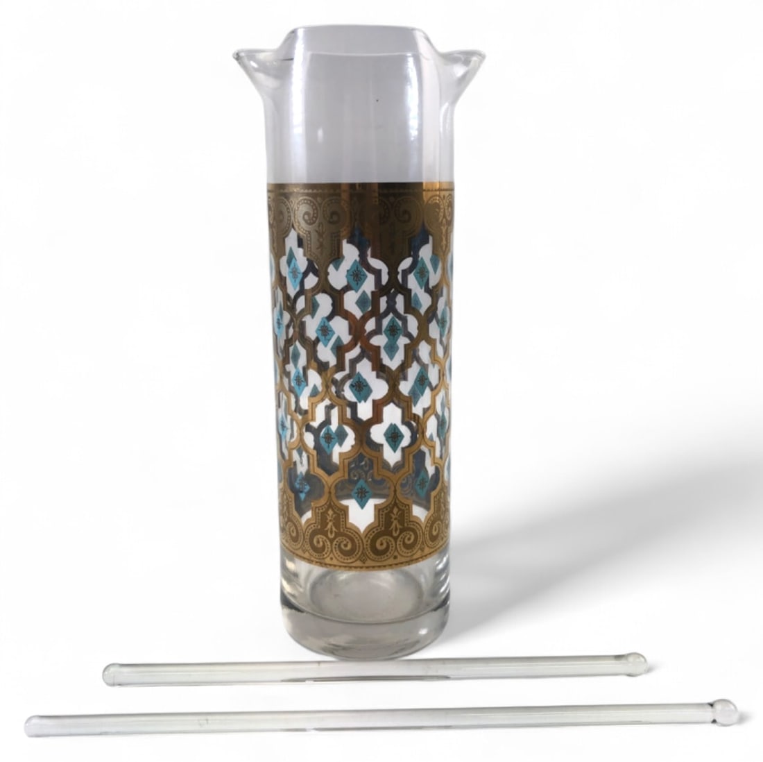 MCM Culver Glass Cocktail Pitcher & Stirrers (1 of 8)