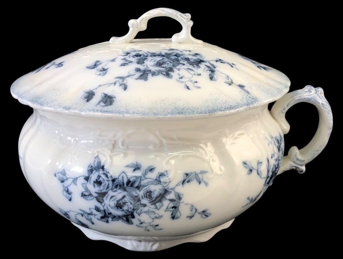 Antique W.H. Grindley Blue Floral Covered Tureen (1 of 9)
