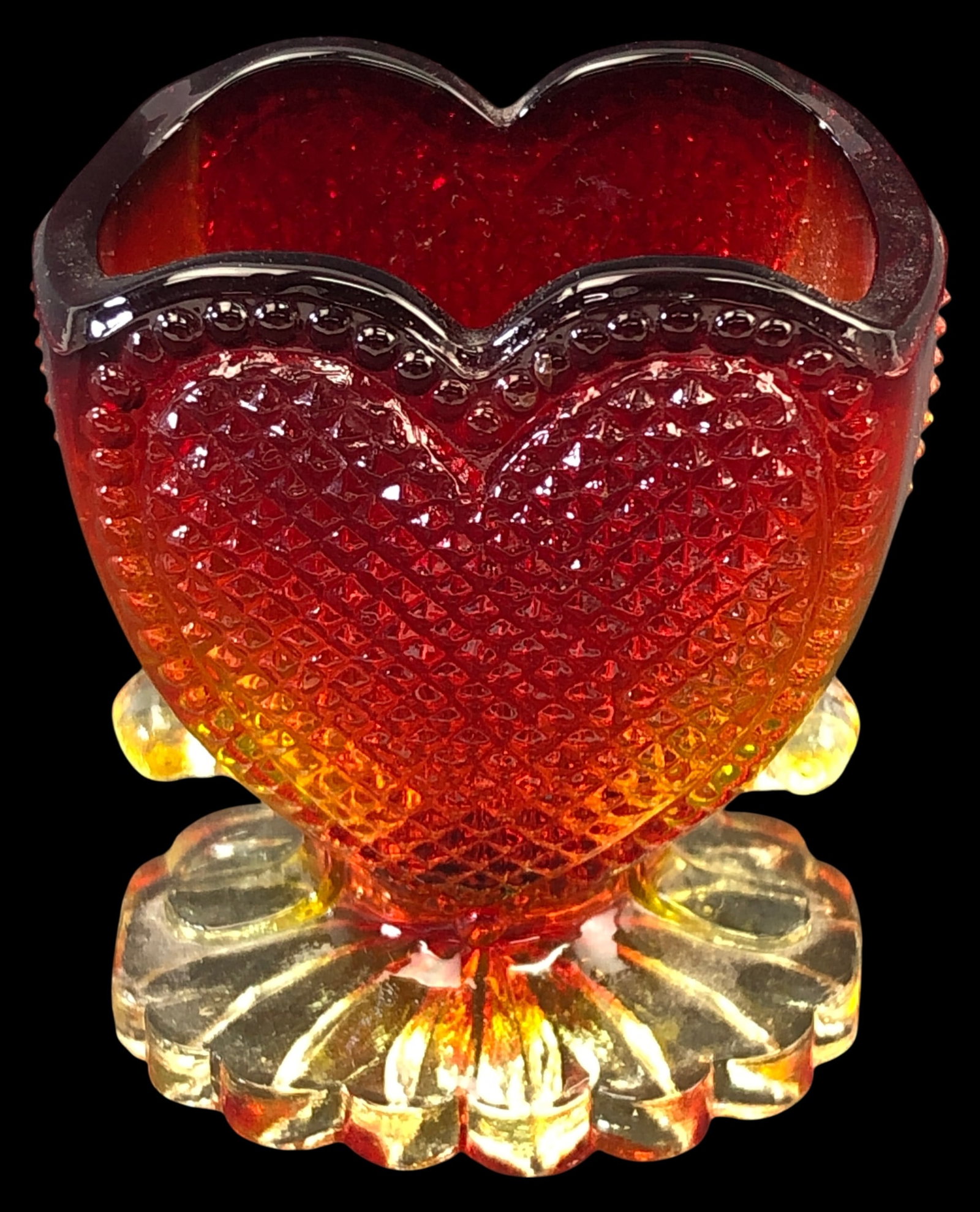 VTG UV Glow Degenhart Glass Toothpick Holder (1 of 7)