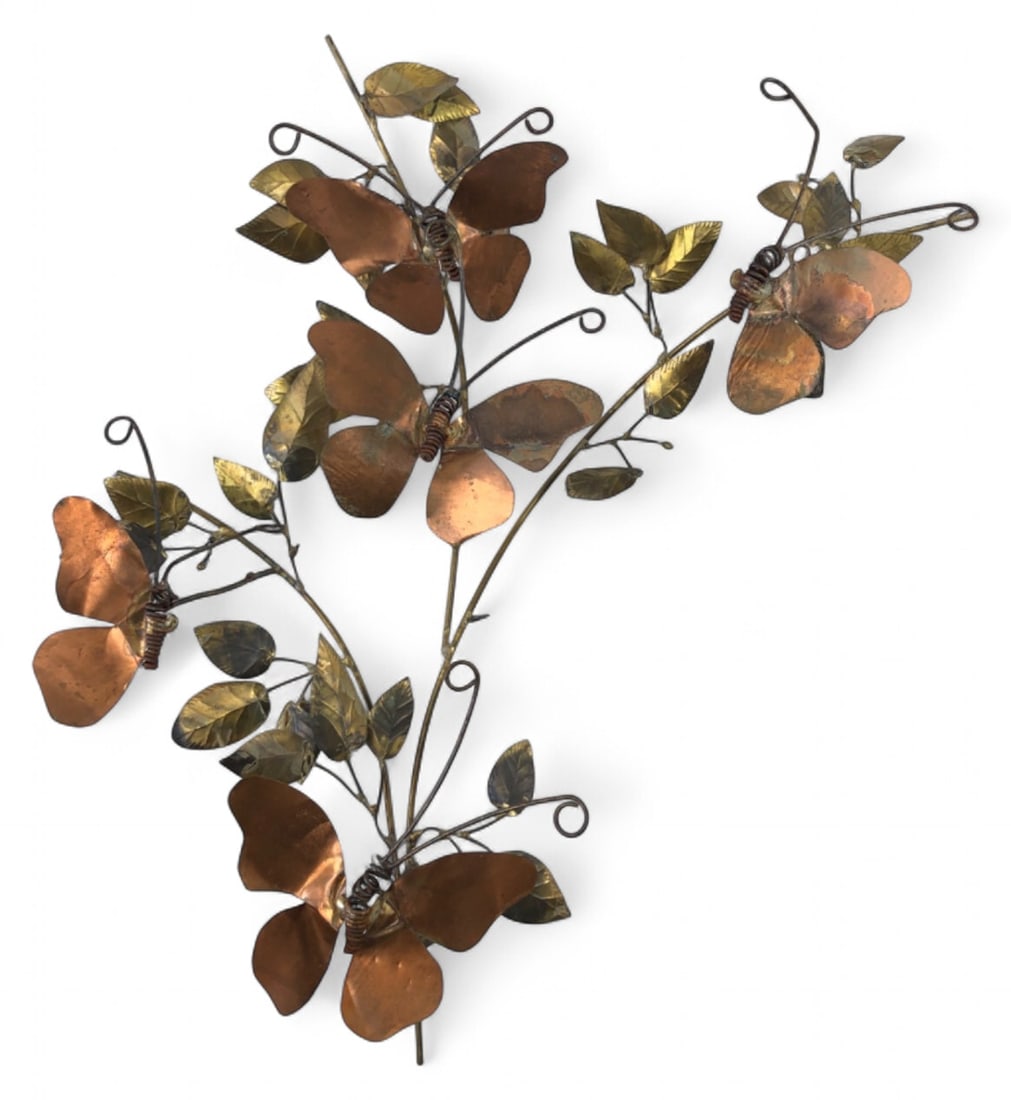 Copper & Brass Butterfly Wall Sculpture 21" L (1 of 8)