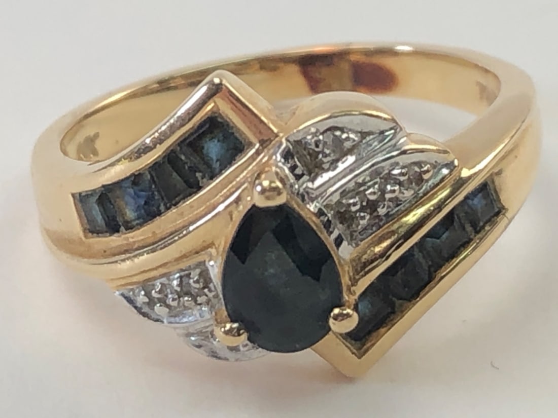 14K Gold Pear Cut Size 5 Ring - 3