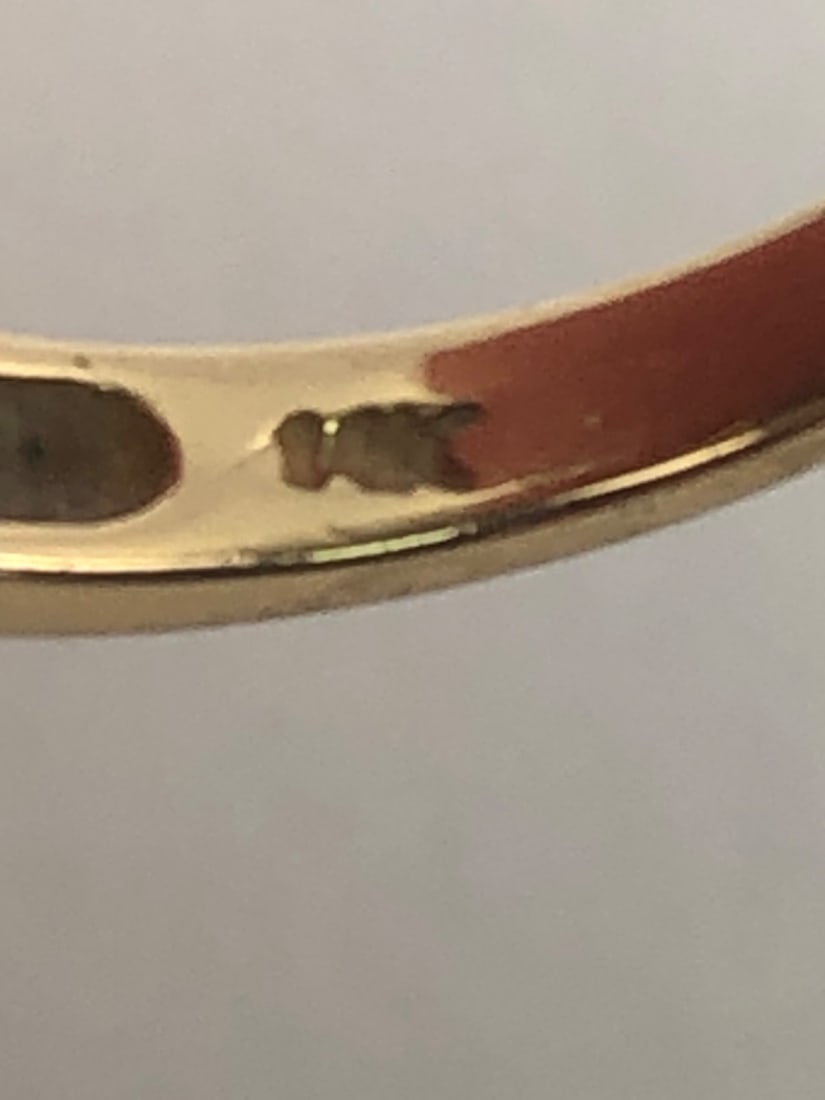 14K Gold Pear Cut Size 5 Ring - 7