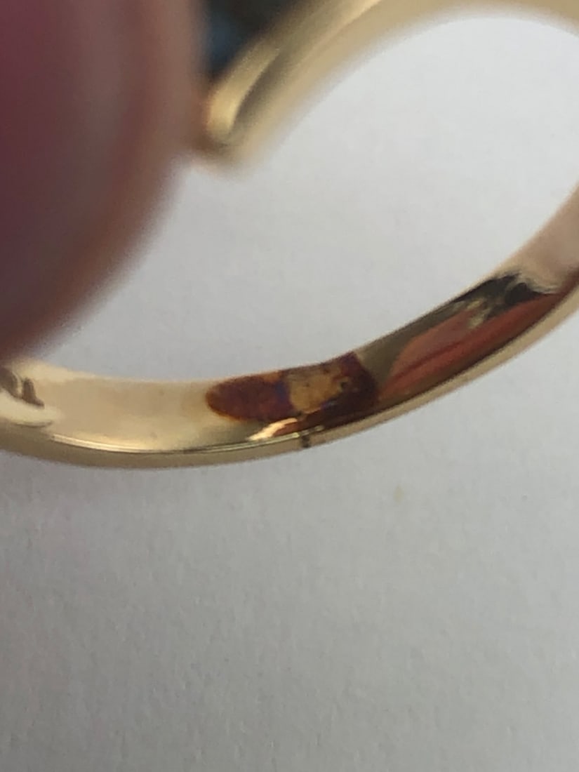 14K Gold Pear Cut Size 5 Ring - 9