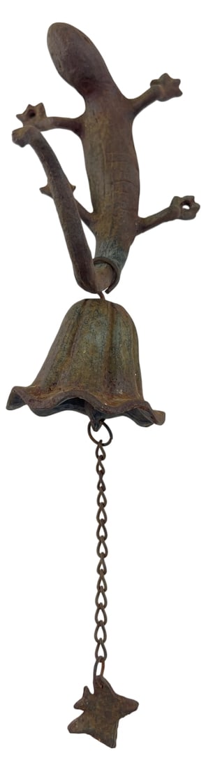 Cast Iron Lizard Hanging Bell Chime 14" (1 of 5)