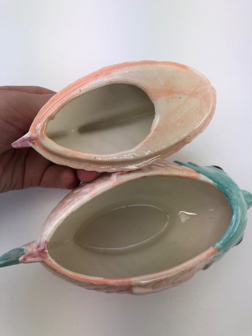 VTG Signed Studio Pottery Fish Platter Set - 10