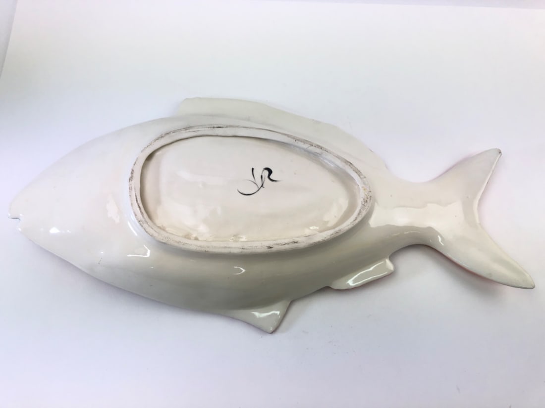 VTG Signed Studio Pottery Fish Platter Set - 4