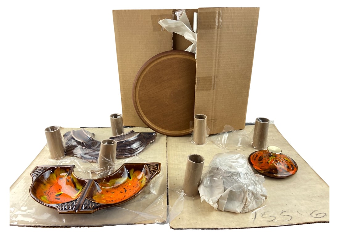 Mid-Century Calif. Orig. Ceramic Lazy Susan Set (1 of 10)