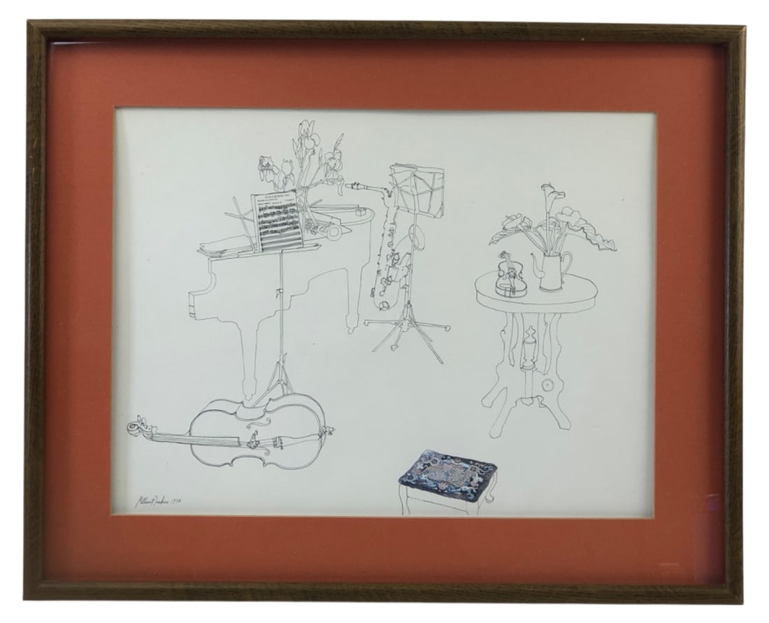 VTG Millicent Tomkins Musical Still Life Print (1 of 5)
