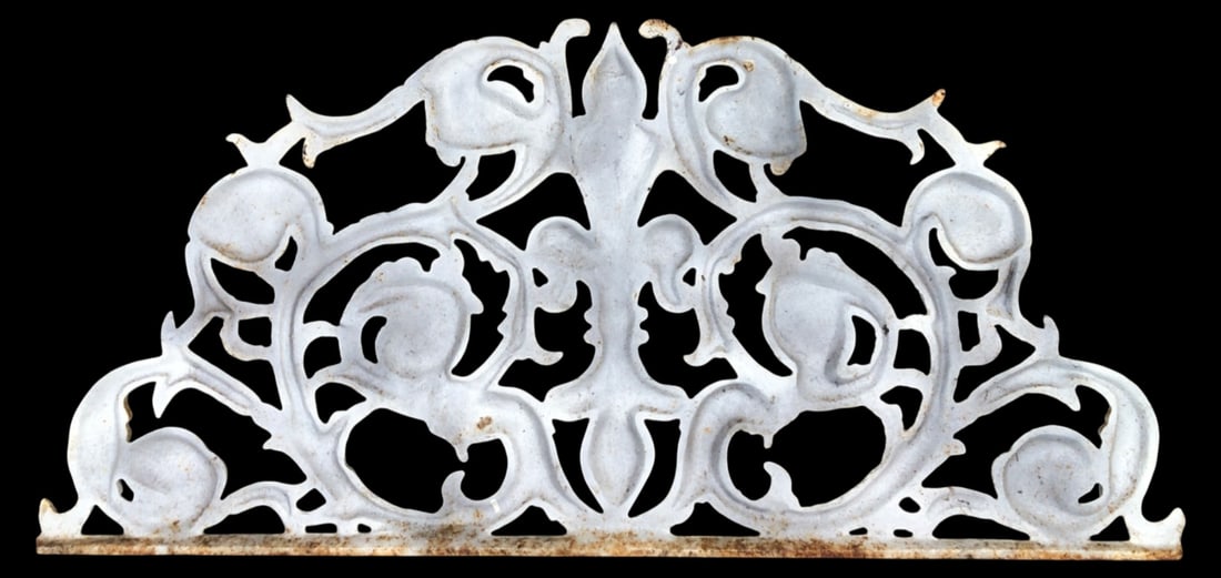 Cast Iron Architectural Scrollwork Topper, 24.5" W - 4