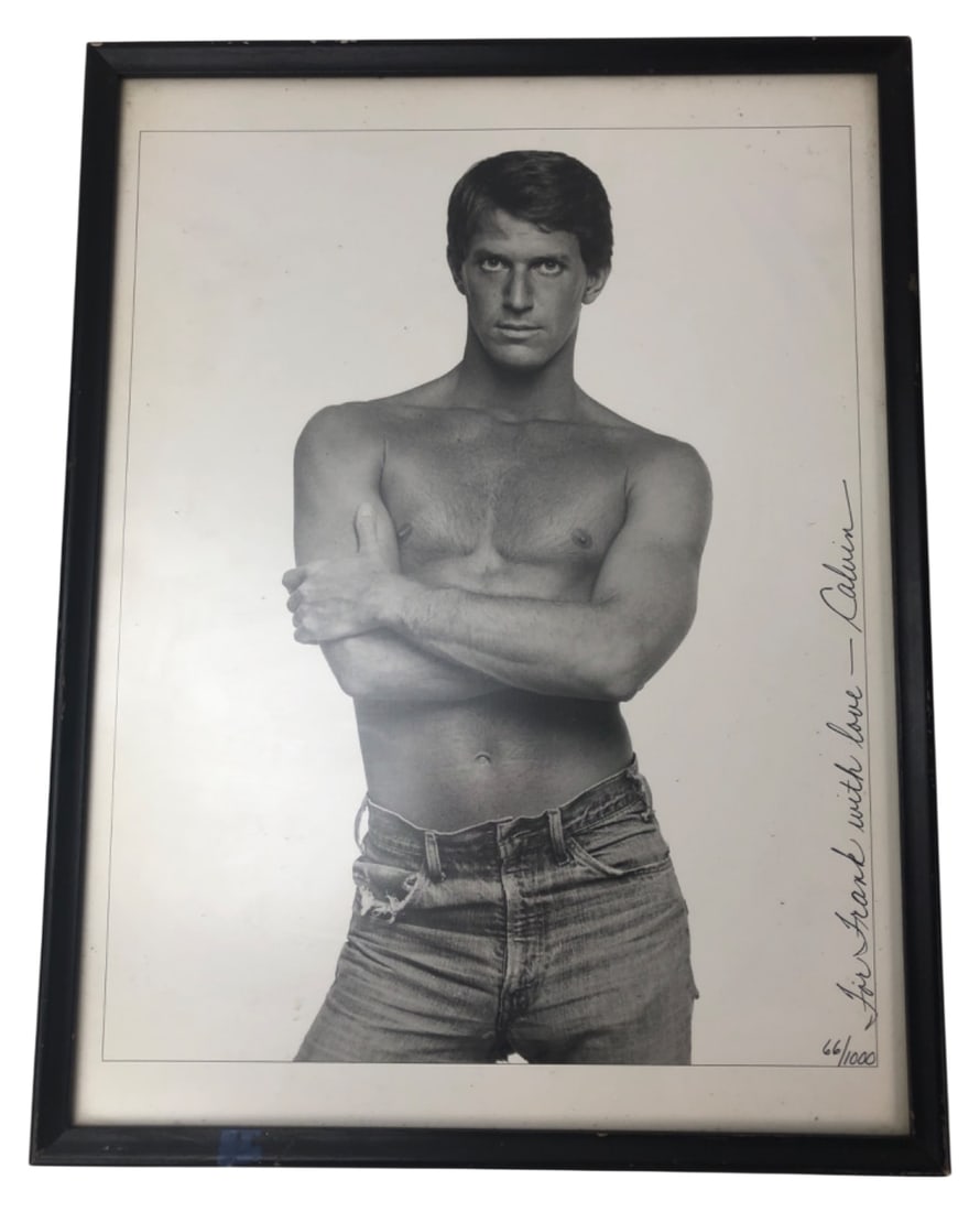 Roy Blakey Signed Photo Cal Culver / Casey Donovan: Framed black and white photograph by Roy Blakey featuring actor Cal Culver (aka Casey Donovan). Signed "For Frank with love - Calvin" and numbered 66/1000. Housed in a black frame measuring 16.75" x