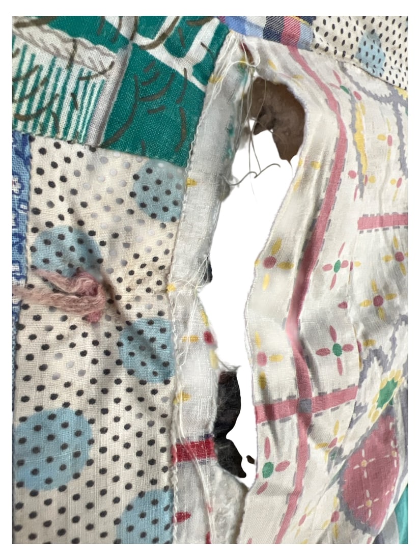 Vintage Patchwork Tied Quilt 52x81 - 3