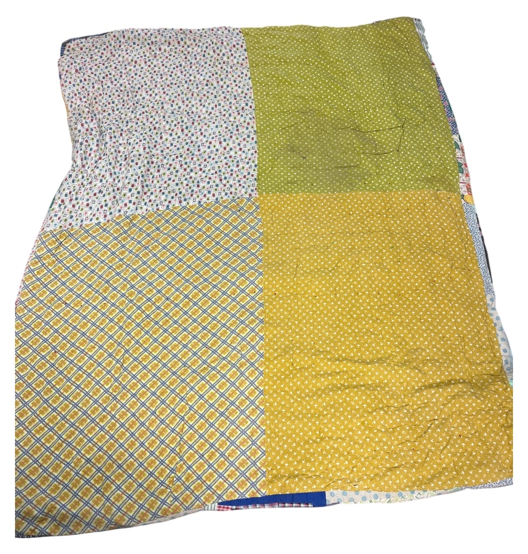 Vintage Patchwork Tied Quilt 52x81 - 6