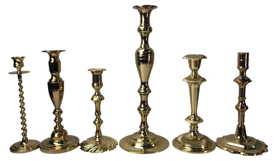 Baldwin Forged Brass Candlesticks Set of 6 (1 of 6)