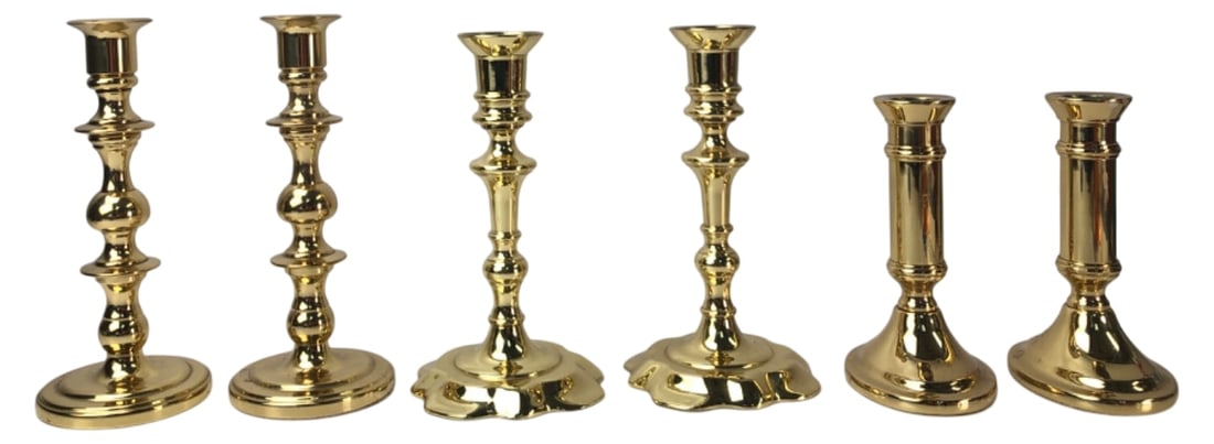 Set of Six Baldwin Brass Candlesticks (1 of 5)