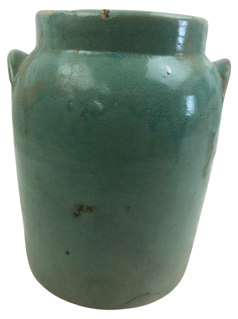 Stoneware Crock with Green Glaze, 10" H (1 of 6)