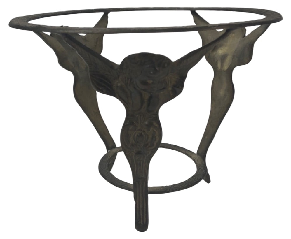 Cast Metal Cherub Bowl Stand 7" Dia (1 of 4)