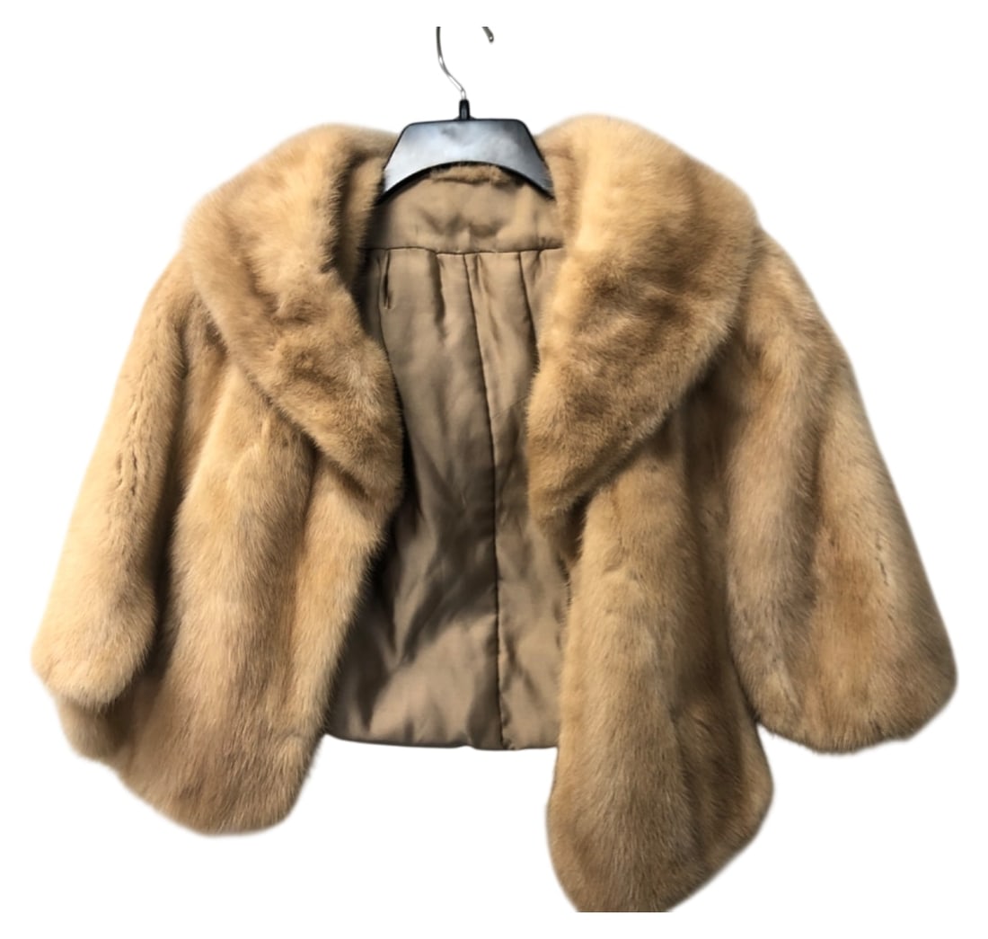 Blonde Mink Fur Cape Stole 19 in (1 of 4)