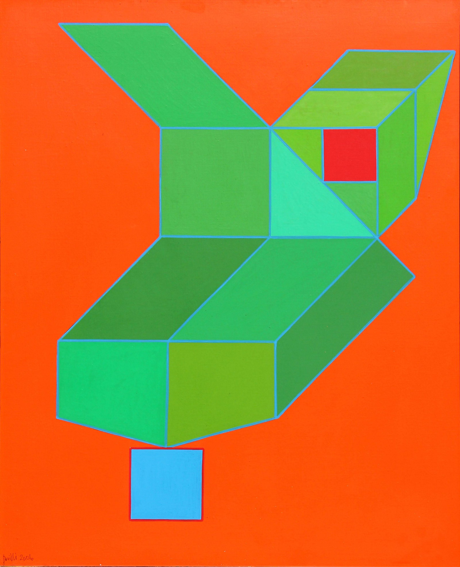 PERILLI Achille - Eccolo!: Signed, dated "Perilli, 2006" (lower left) Dated, signed, titled, sized "2006, Achille Perilli, Eccolo!, 81x65"; stamp of the Galleria Roberto Rotta Farinelli (on the reverse) Certificate issued by th