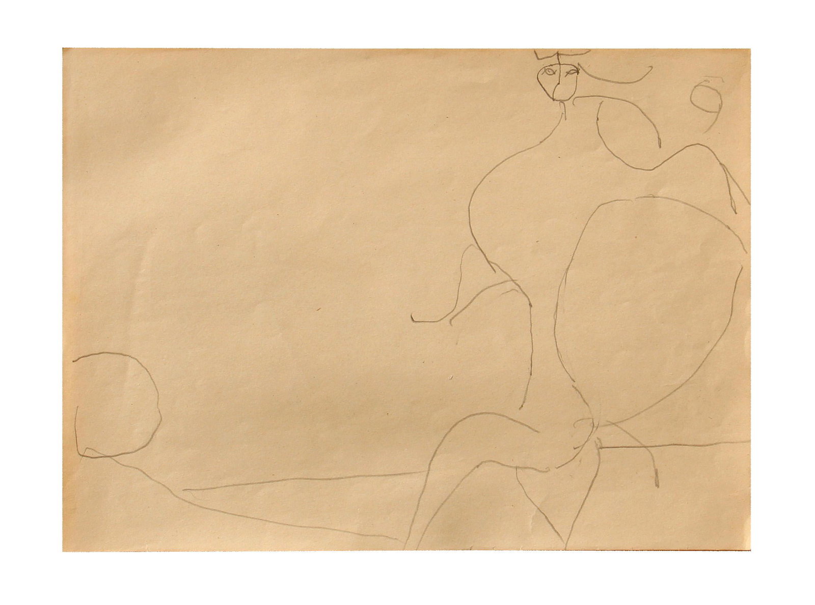 LICINI Osvaldo, Angelo ribelle, 1950-1952: graphite on cardboard, cm. 23.5x32.5Certificate issued by Caterina Celi HellstromE. Pontiggia "Osvaldo Licini disegni inediti", Nuovagrafica, Carpi 1991, ill. 37E. Pontiggia, E. T. Landini "Quaderni l