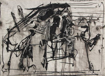 VEDOVA Emilio, Untitled, 1962: mixed media on paper laid down on faesite, cm. 31-9x43.5Certificate of Emilio e Anna Bianca Vedova Foundation, under no. 295, dated 12/31/2008 Private collection, MilanMarlborough Gallery, RomeFalchi