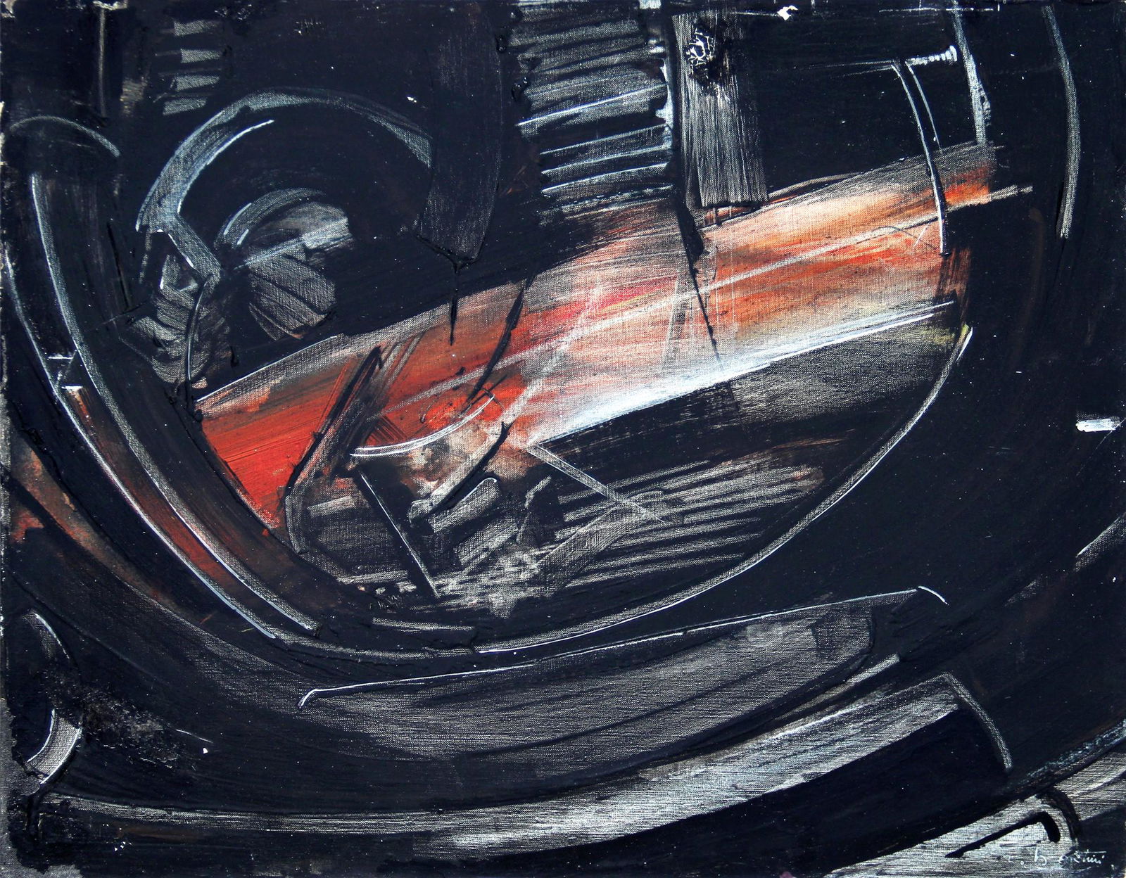 BERTINI Gianni, Petit charnier d'Arès: BERTINI Gianni, Petit charnier d'Arès, 1960, oil on canvas, cm 50x60,5Certificate issued by Associazione Gianni Bertini, signed by Thierry Bertini, dated 10/18/2020F. Tedeschi "Gianni Bertini. Ca