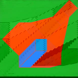 Achille PERILLI (Roma, 28/01/1927 - Orvieto, 16/10/2021) Il baratro gentile 2005: PERILLI Achille, Il baratro gentile, 2005, mixed media on canvas, cm 50x50Certificate issued by the artist, under no. 125G. Appella "Achille Perilli. Catalogo generale dei dipinti e delle sculture 194