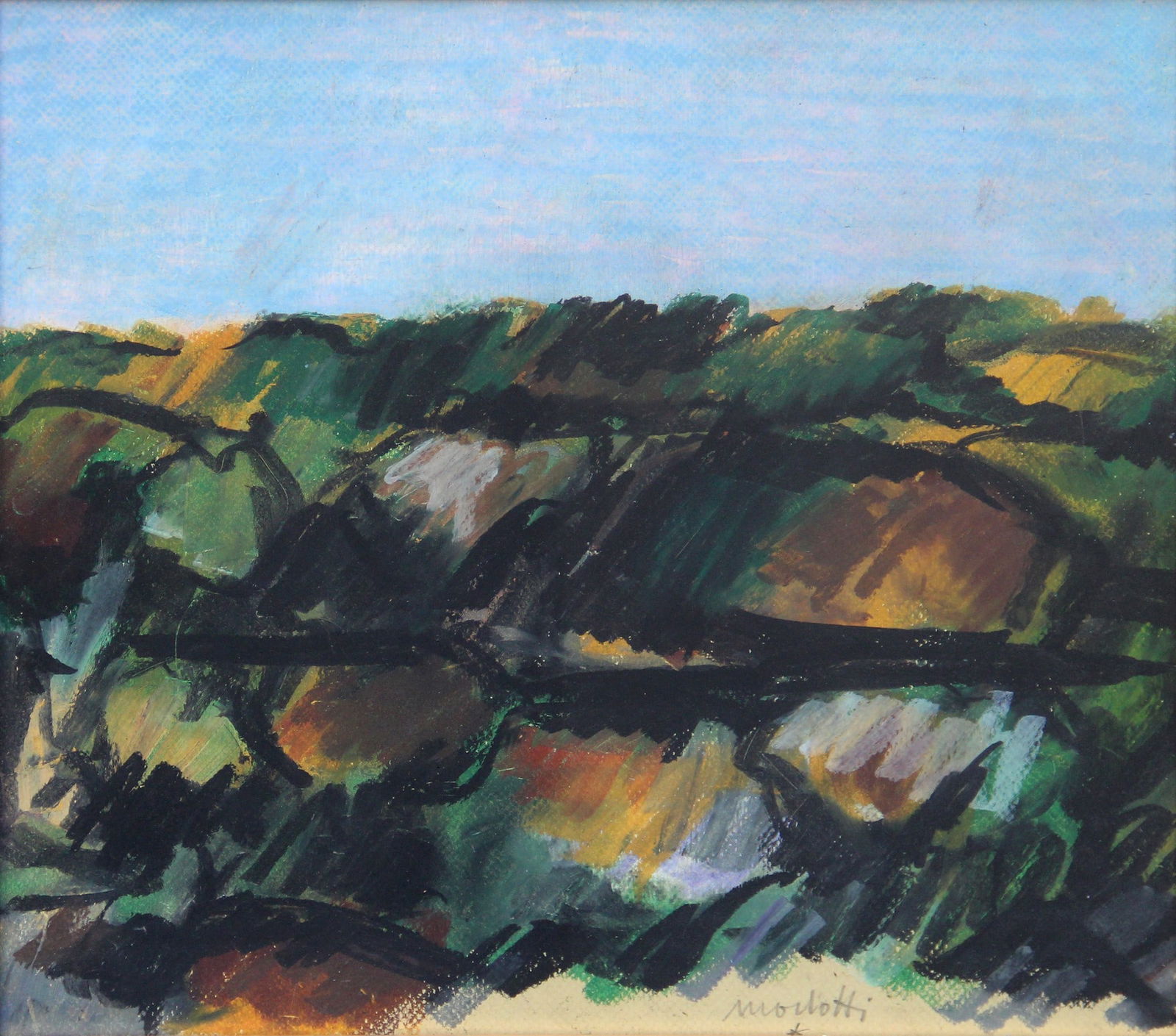 Ennio MORLOTTI (Lecco, 21/09/1910 - Milano, 15/12/1992) Untitled: MORLOTTI Ennio, Untitled, , oil pastels on cardboard, cm 35x37Certificate issued by the artistSigned "Morlotti" (lower right)