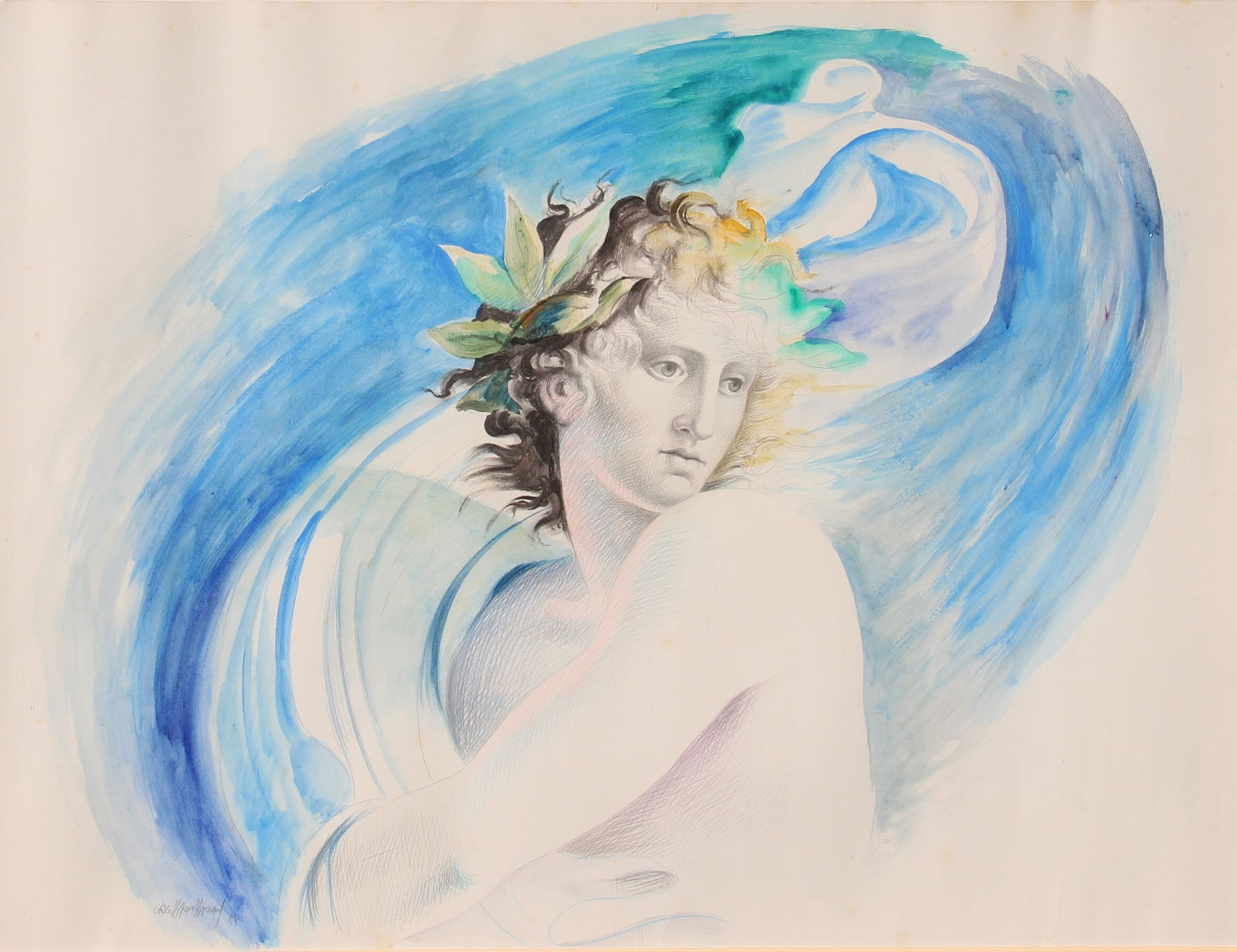 MARIANI Carlo Maria, Untitled, 1984, mixed media on cardboard, cm 70x100: Private collection, Pisa Signed, dated "Carlo Maria Mariani, 84" (lower left)