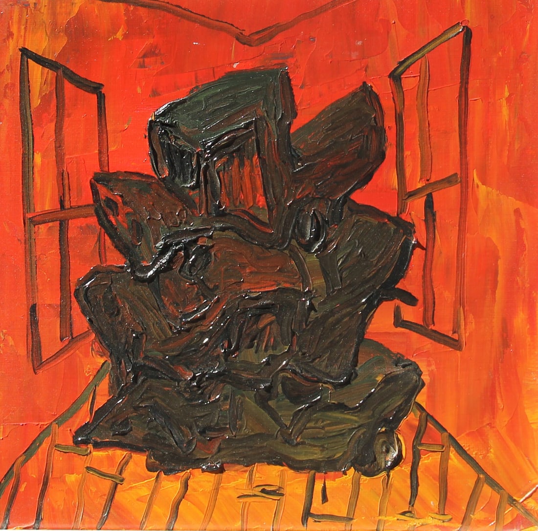 PROL Rick, Cars for De Chirico II, 2009, oil on canvas, cm 40x40: Certificate issued by The Rick Prol Archive, under no. CT132, signed by the artist "Rick Prol", Parise Adriano, Verona 2011, p. 24 Signed, titled "Rick Prol, Cars for De Chirico II" (on the reverse)