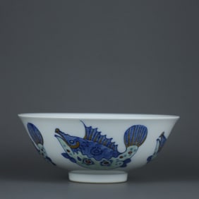 DOUCAI GLAZE FISH PATTERN BOWL