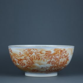 UNDERGLAZE RED GLAZE PATTERN BOWL