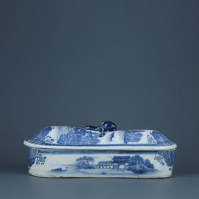 BLUE&WHITE GLAZE PATTERN BOX