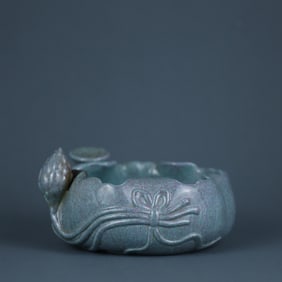 Rujun glaze lotus leaf and lotus pen washers