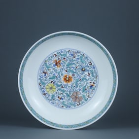 DOUCAI GLAZE FLORAL PATTERN DISH
