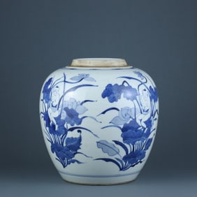 BLUE&WHITE GLAZE JAR
