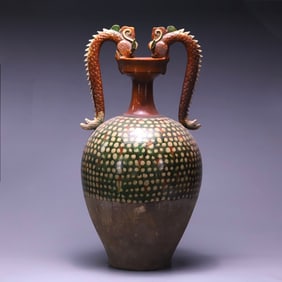 FAMILLE ROSE GLAZE CARVED FLORAL PATTERN VASE